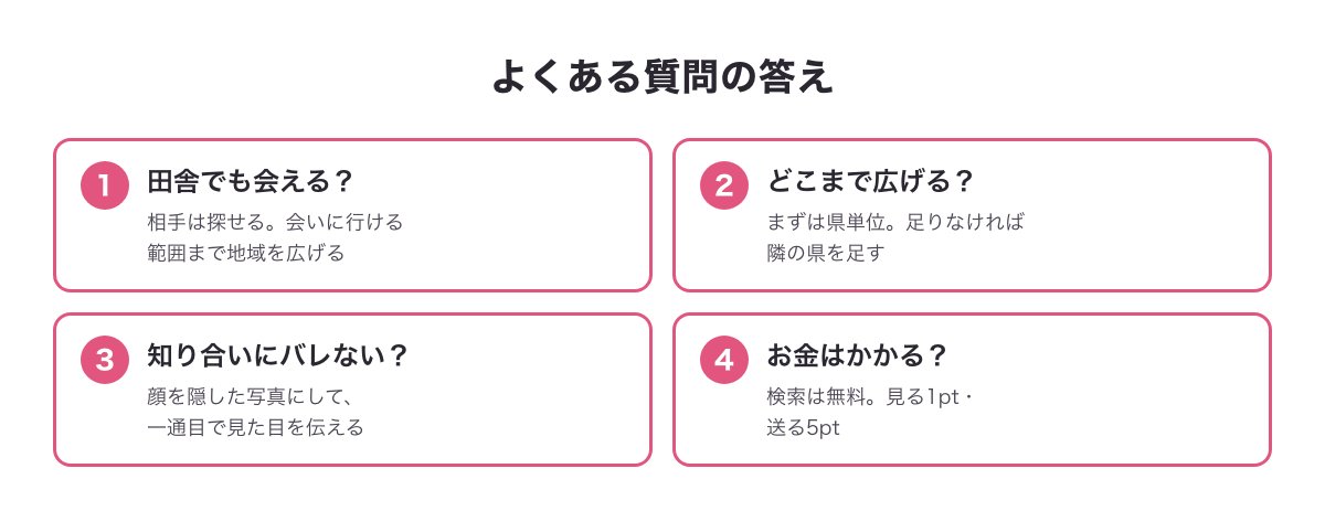 PCMAXの田舎・地方についてよくある質問の答えの図