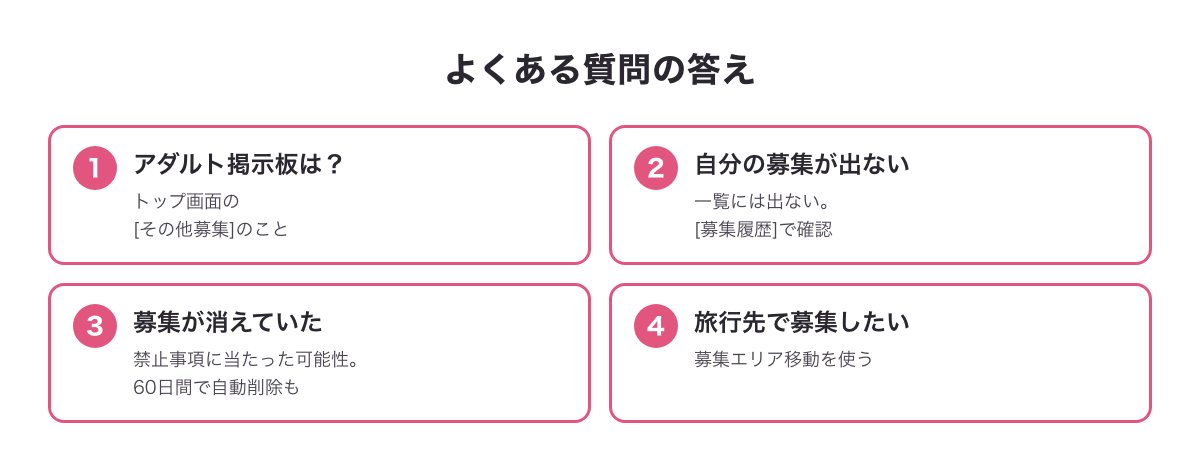 ワクワクメールの掲示板についてよくある質問の答えの図